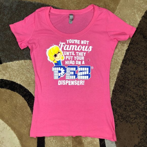 Girls Next Level Apparel Pink PEZ Tee, Size Large - Picture 1 of 7